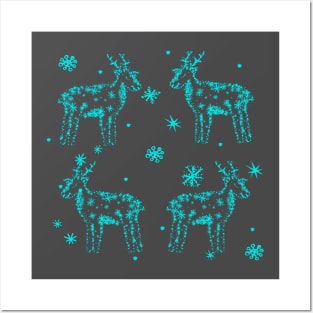 Snow deer Posters and Art